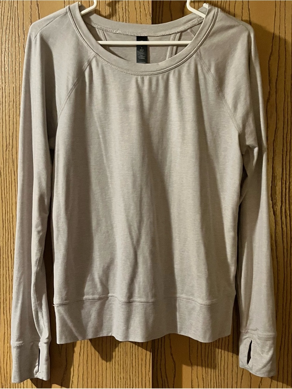 Yogalicious Beige Cutout Back Long Sleeve Top Small
